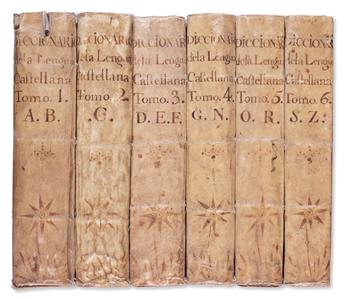 REAL ACADEMIA ESPAÑOLA. Diccionario de la Lengua Española.  6 vols.  1726-39